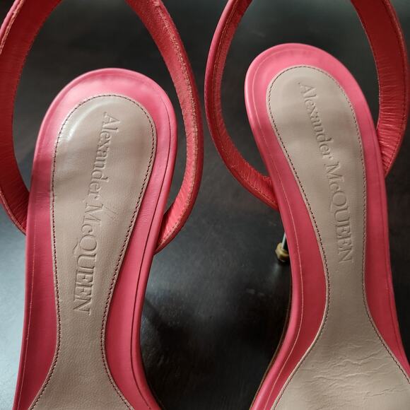 Alexander McQueen Punk Spike Stud Coral Pink Heels Size 40 - Picture 4 of 8